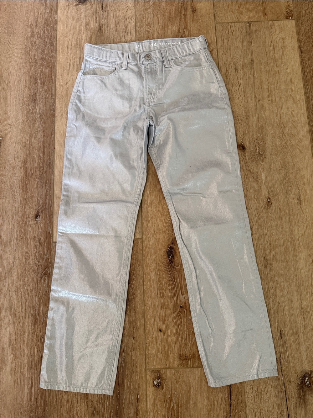 GAP | Shiny Silver | 90’s Straight-Leg Pants/Jeans | size 14